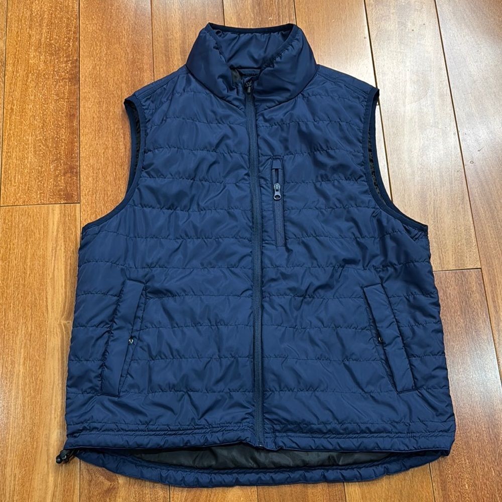 Iceberg Puffer Vest Mens Navy Blue Quilted Full Zip Sleeveless Jacket M